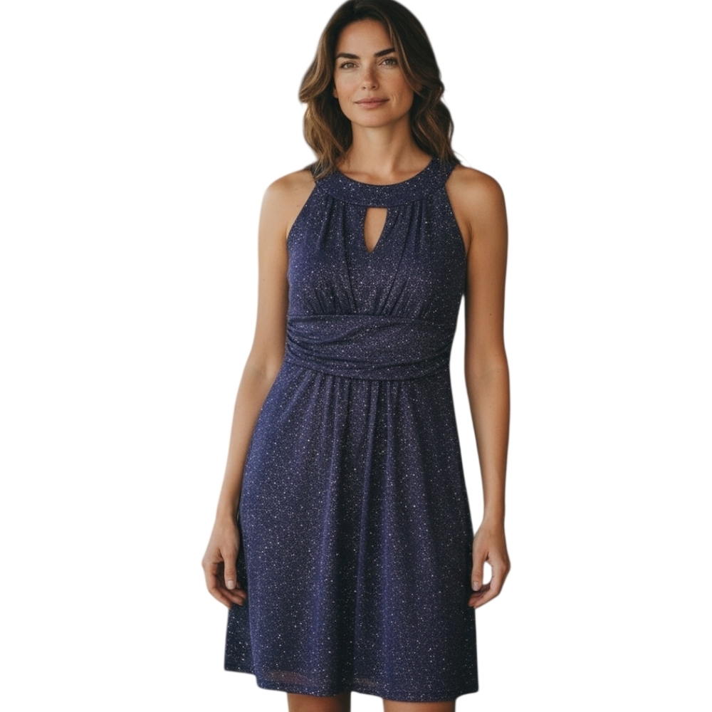 Enfocus Studio Sparkling Purple/Navy Dress
